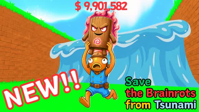 [NEW]Save the Brainrot from Tsunami — Fortnite Creative map cover art