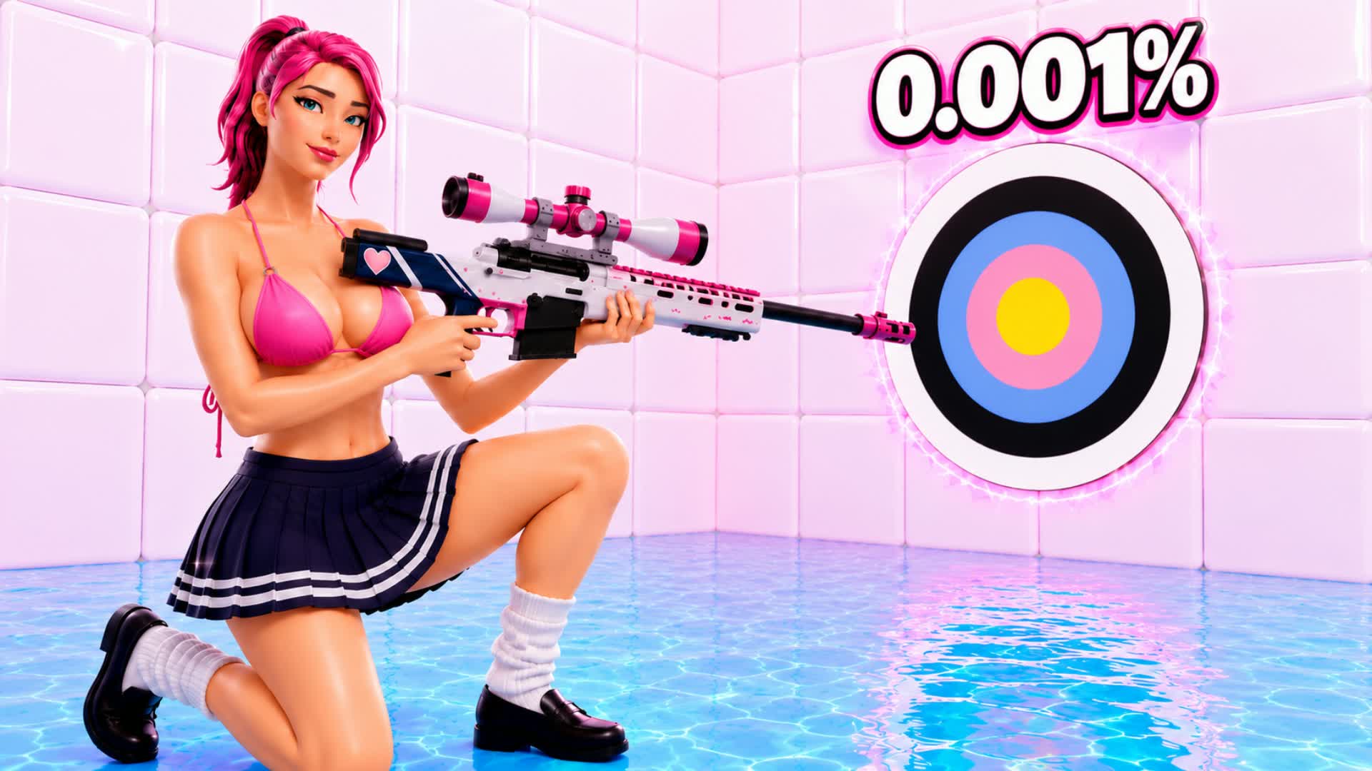 💖 SKIRT HEART LOVE TRICKSHOT PARKOUR 🎤 — Fortnite Creative map