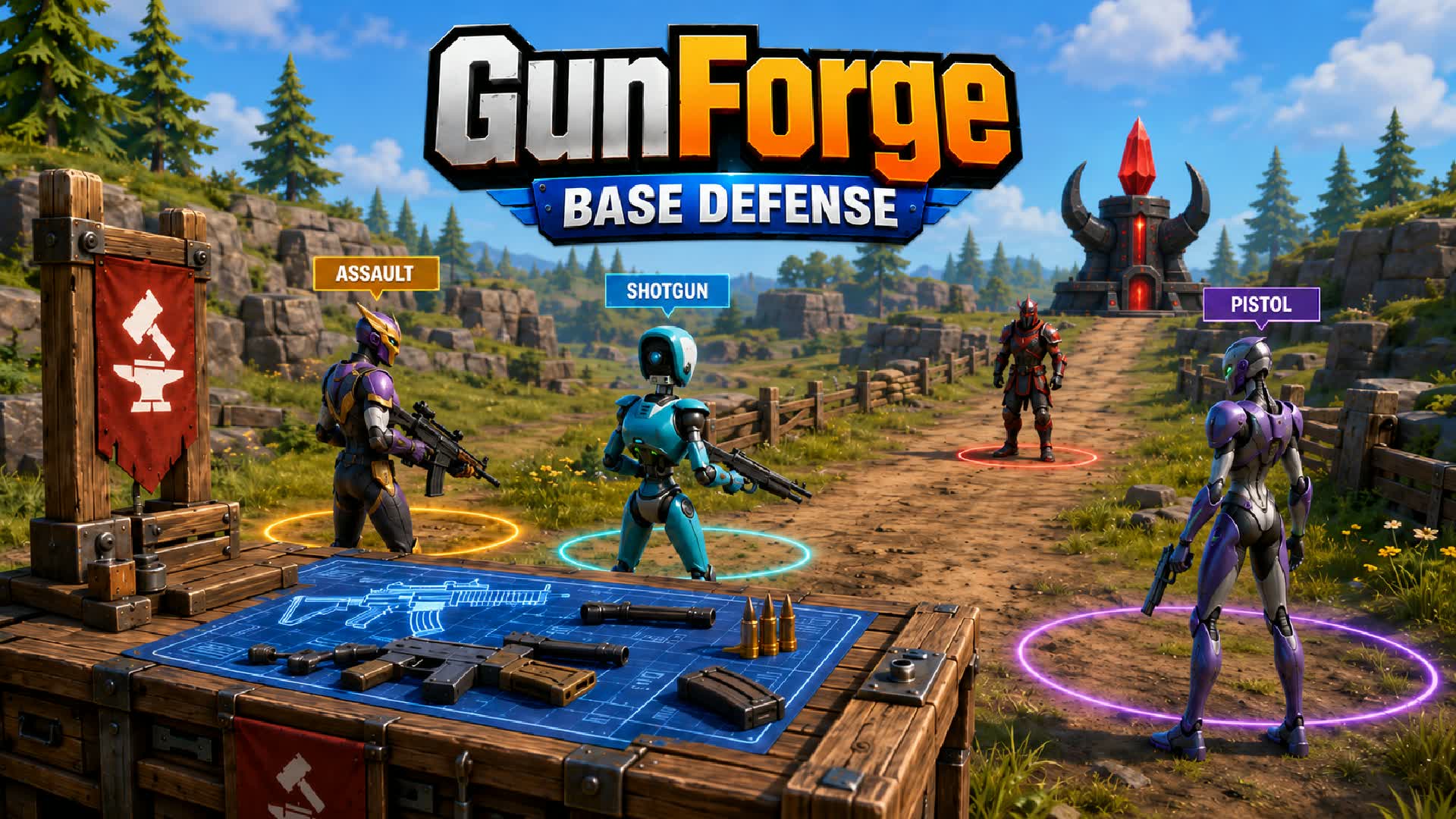 GunForge: Base Defense — Fortnite Creative map