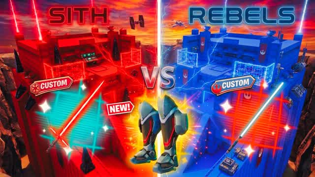 🔴MAD SITH VS CRAZY REBELS!🔵 — Fortnite Creative map cover art