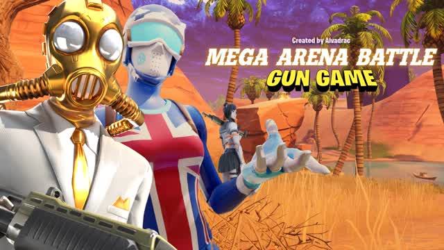 ⭐ Mega Arena Battle (Gun Game) ⭐ — Fortnite Creative map cover art