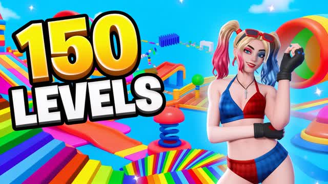 🤯SUMMER 150 LEVEL 🌈OBBY PARKOUR — Fortnite Creative map cover art