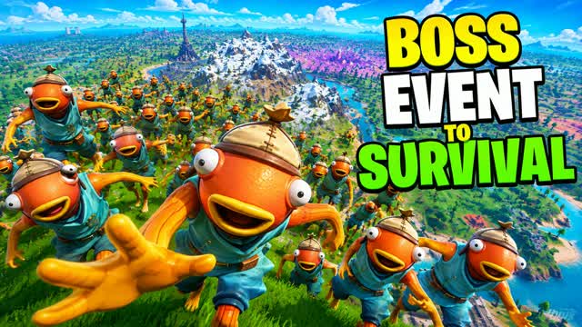 99 BOTS BOSS FIGHT SURVIVAL EVENT — Fortnite Creative map