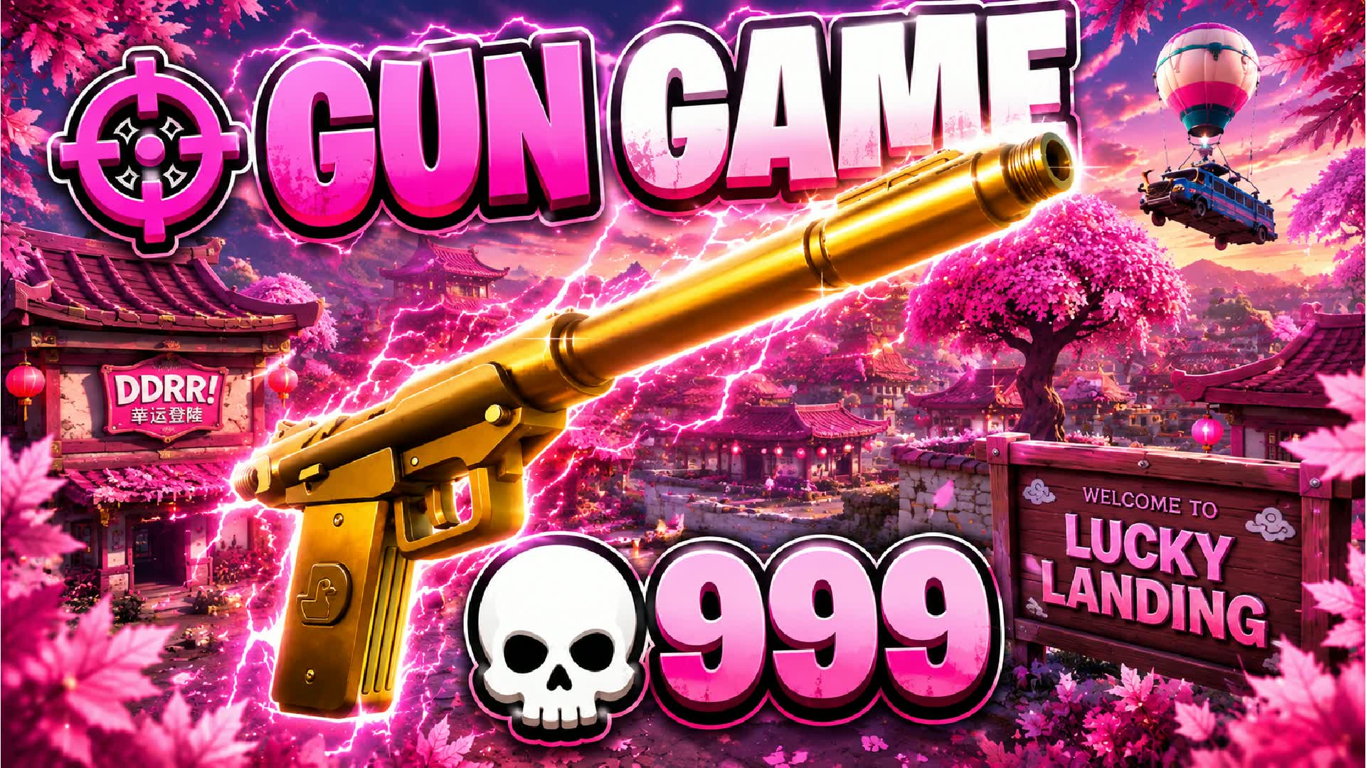 🍀LUCKY LANDING🔫GUN GAME🎯ONE SHOT — Fortnite Creative map