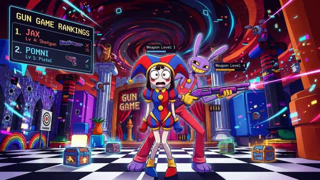 the amazing digital circus 🎪 Gun game — Fortnite Creative map cover art