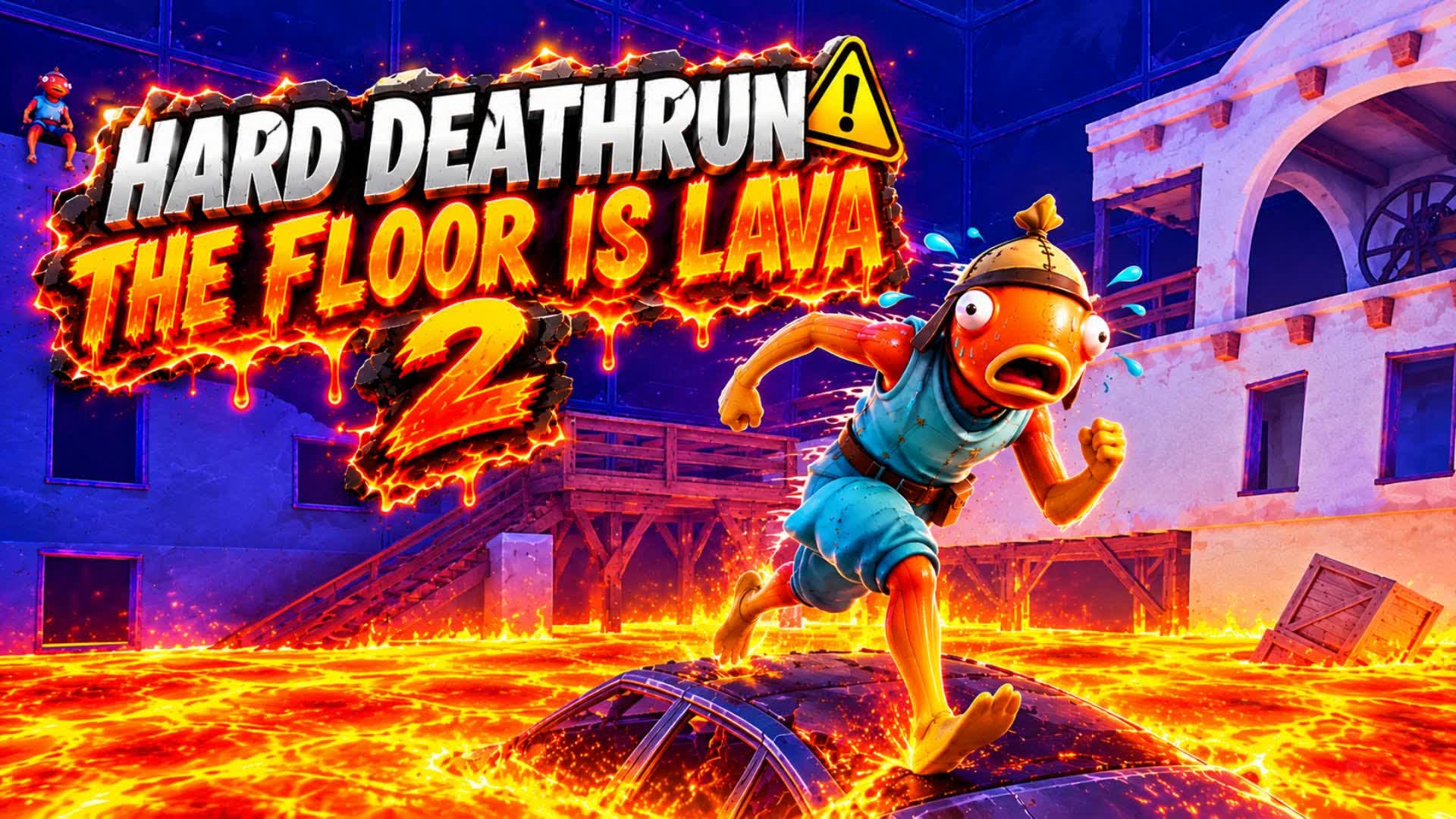 Hard deathrun the floor is lava 2 — Fortnite Creative map