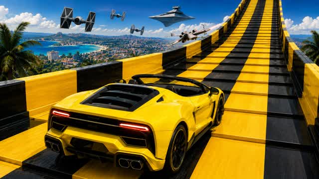 Super Mega Race - Car Game — Fortnite Creative map