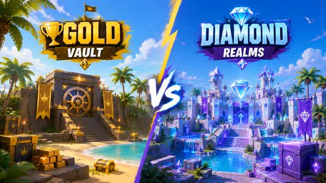 🏆 GOLD VAULT VS DIAMOND REALMS 💎 — Fortnite Creative map cover art