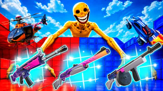 XTREME RED VS BLUE NUKE ALL GUNS — Fortnite Creative map cover art