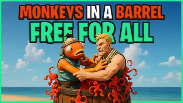 Monkeys in a Barrel FREE FOR ALL — Fortnite Creative map cover art
