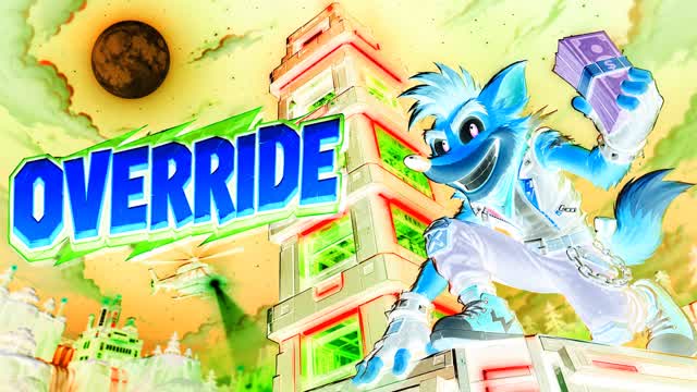 OVERRIDE TYCOON 🎰 — Fortnite Creative map cover art