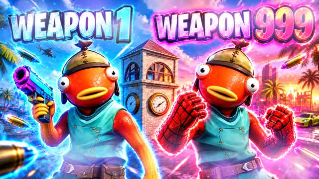 🌴COOL GUN GAME AND RACE CITY NEW!!🚗 — Fortnite Creative map
