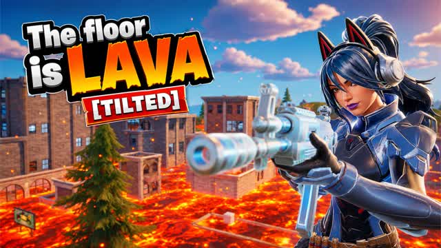 The floor is Lava [Tilted] — Fortnite Creative map
