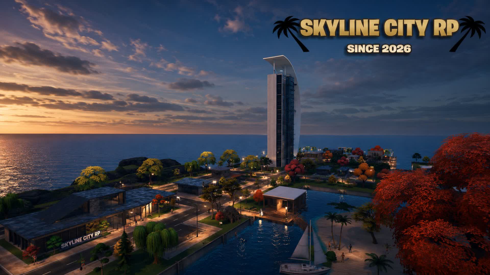 🌴 ∫ SKYLINE CITY RP — Fortnite Creative map