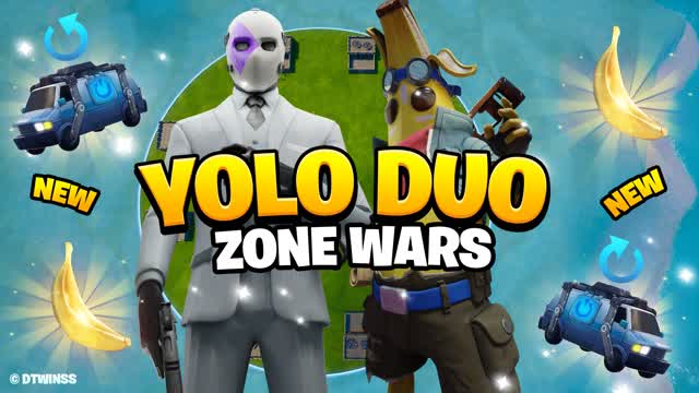 👽YOLO DUO ZONE WARS🌀 — Fortnite Creative map cover art