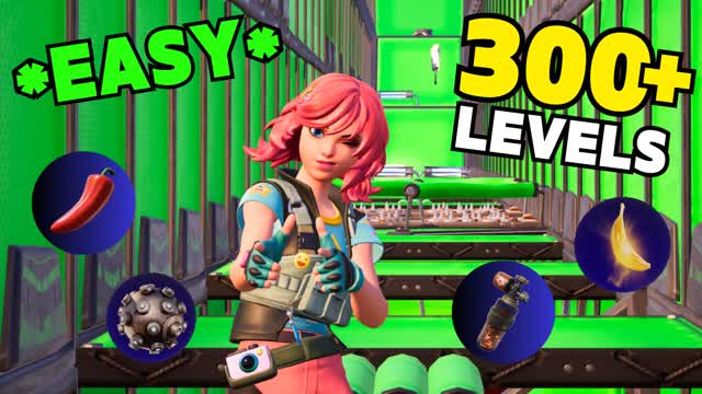 アスレチック Parkour Deathrun 300+ — Fortnite Creative map