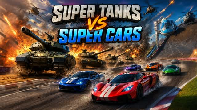 super tanks vs. super cars — Fortnite Creative map cover art