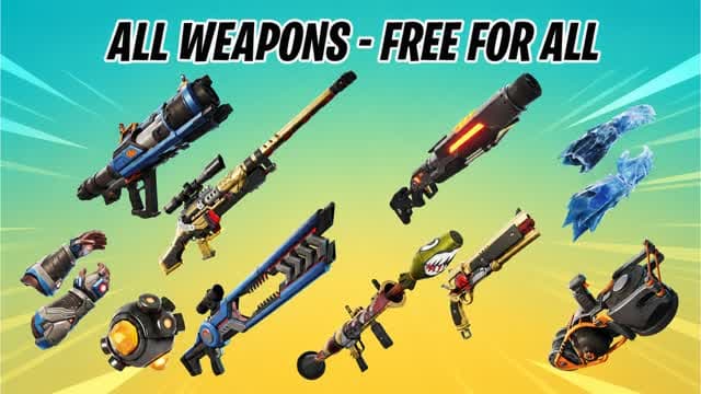 All Weapons & Vehicles - Free for All — Fortnite Creative map cover art
