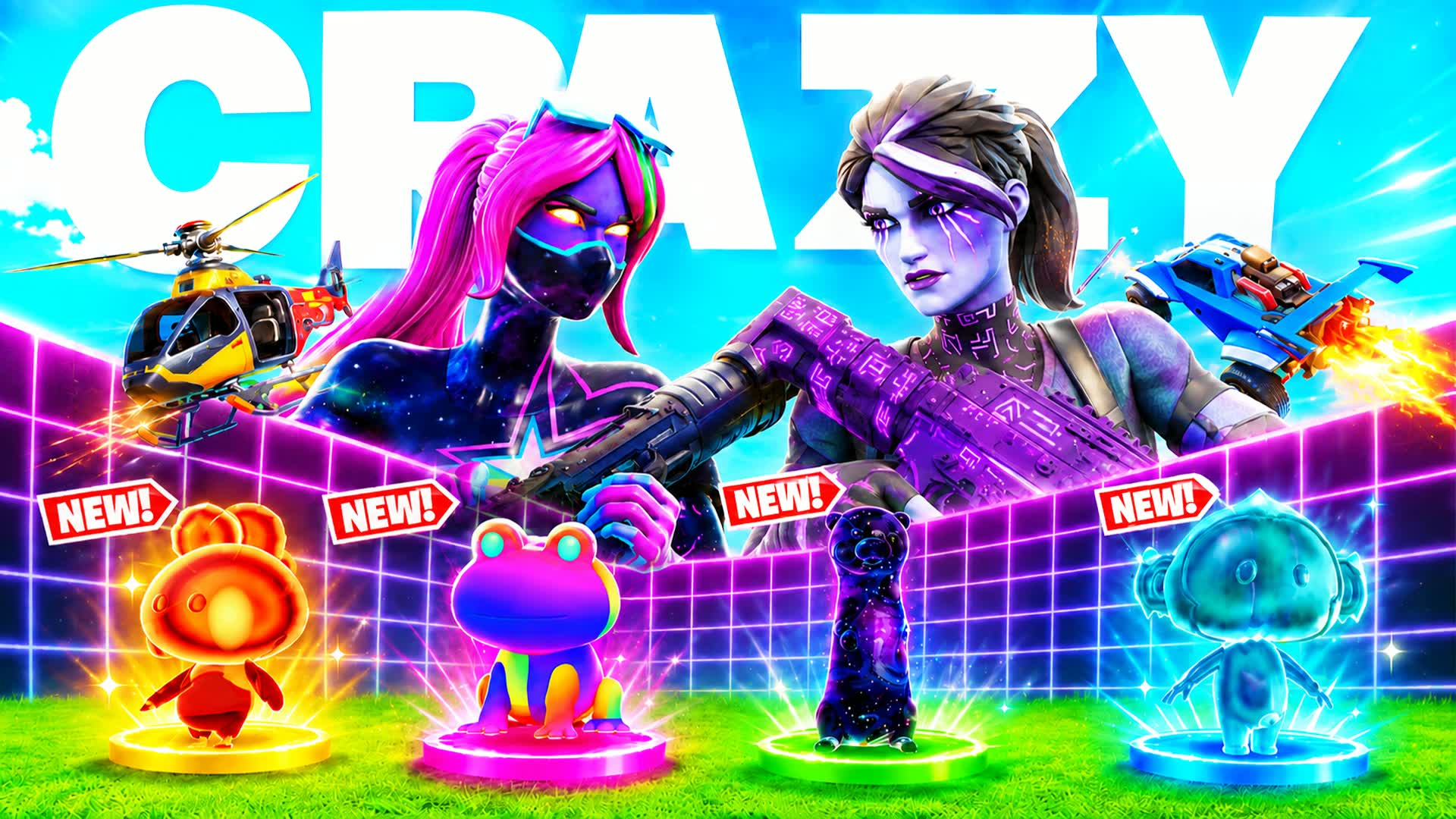CRAZY 1V1 FFA - SPRITES, GUNS & RIDES — Fortnite Creative map