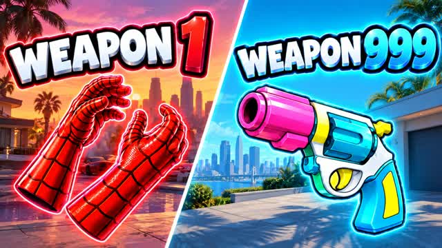 🌴SPIDER GUN GAME AND DRIVE NEW!🚗 — Fortnite Creative map cover art
