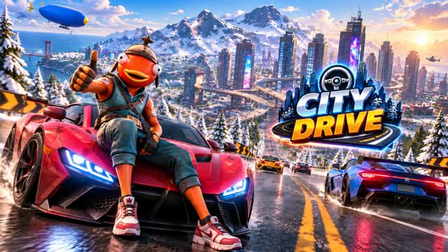 MEGA CITY DRIVE 🏙️ — Fortnite Creative map cover art