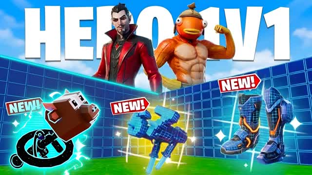 HERO 1V1 ALL GUNS & VEHICLES — Fortnite Creative map
