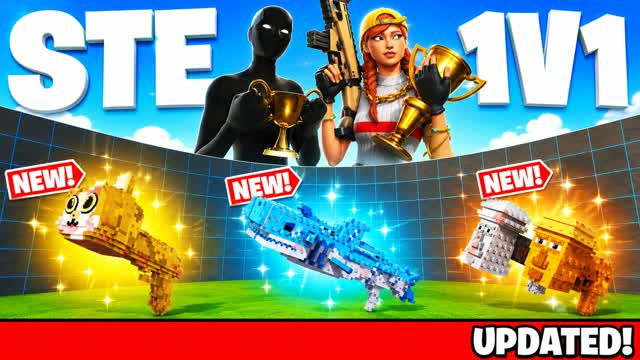 STE 1V1 FFA - ALL GUNS & RIDES — Fortnite Creative map cover art