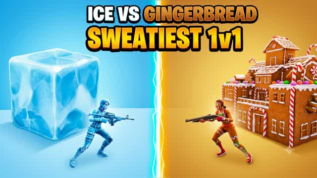 1v1 ice gingerbread battles — Fortnite Creative map cover art