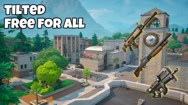 TILTED FREE FOR ALL - ALL WEAPONS — Fortnite Creative map cover art