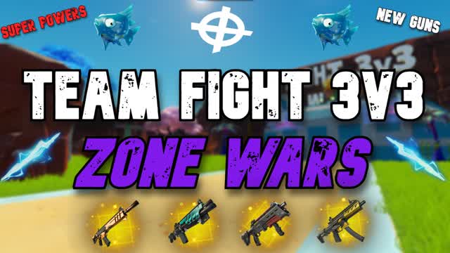 Zone Wars 3v3 *New Weapons* — Fortnite Creative map cover art