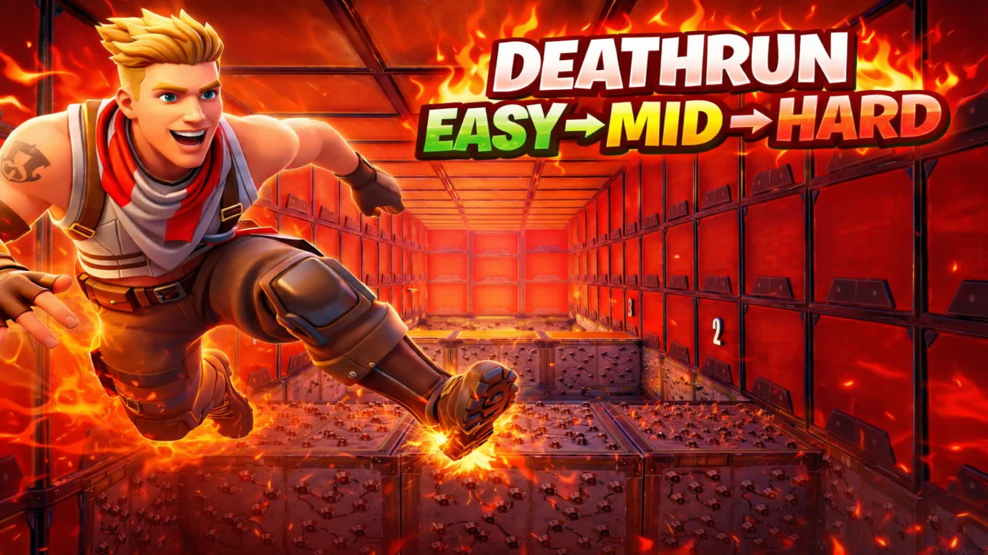 3 STAGES Deathrun (Easy → Medium → Hard) — Fortnite Creative map