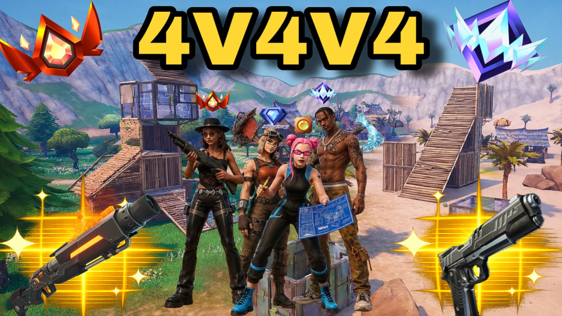 PRO 4V4V4 ZONE WARS REALISTIC - WLBGG — Fortnite Creative map
