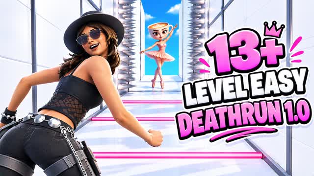 13+ LEVEL EASY DEATHRUN 1.0 — Fortnite Creative map cover art