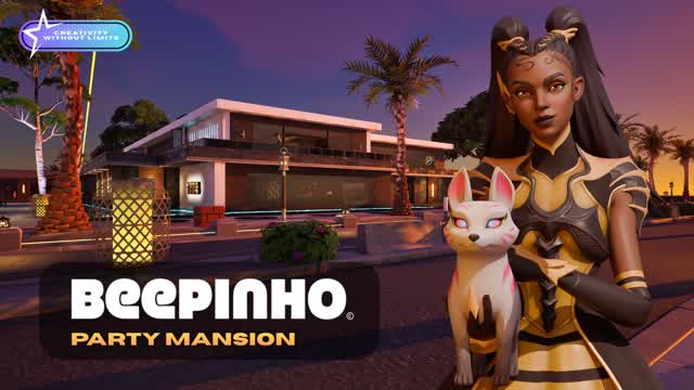 PARTY MANSION 🐝 — Fortnite Creative map cover art