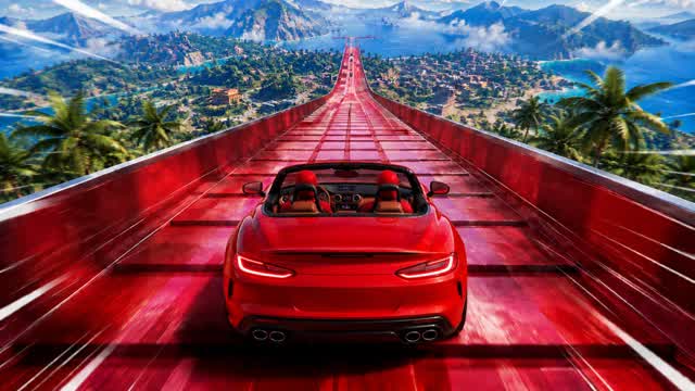 Super Mega Race - car game — Fortnite Creative map cover art