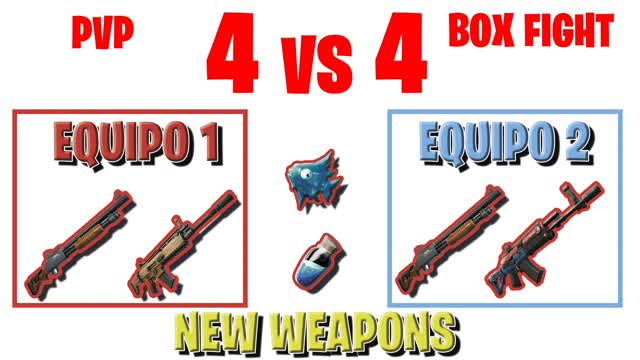 4VS4 BOX FIGHT PVP — Fortnite Creative map cover art
