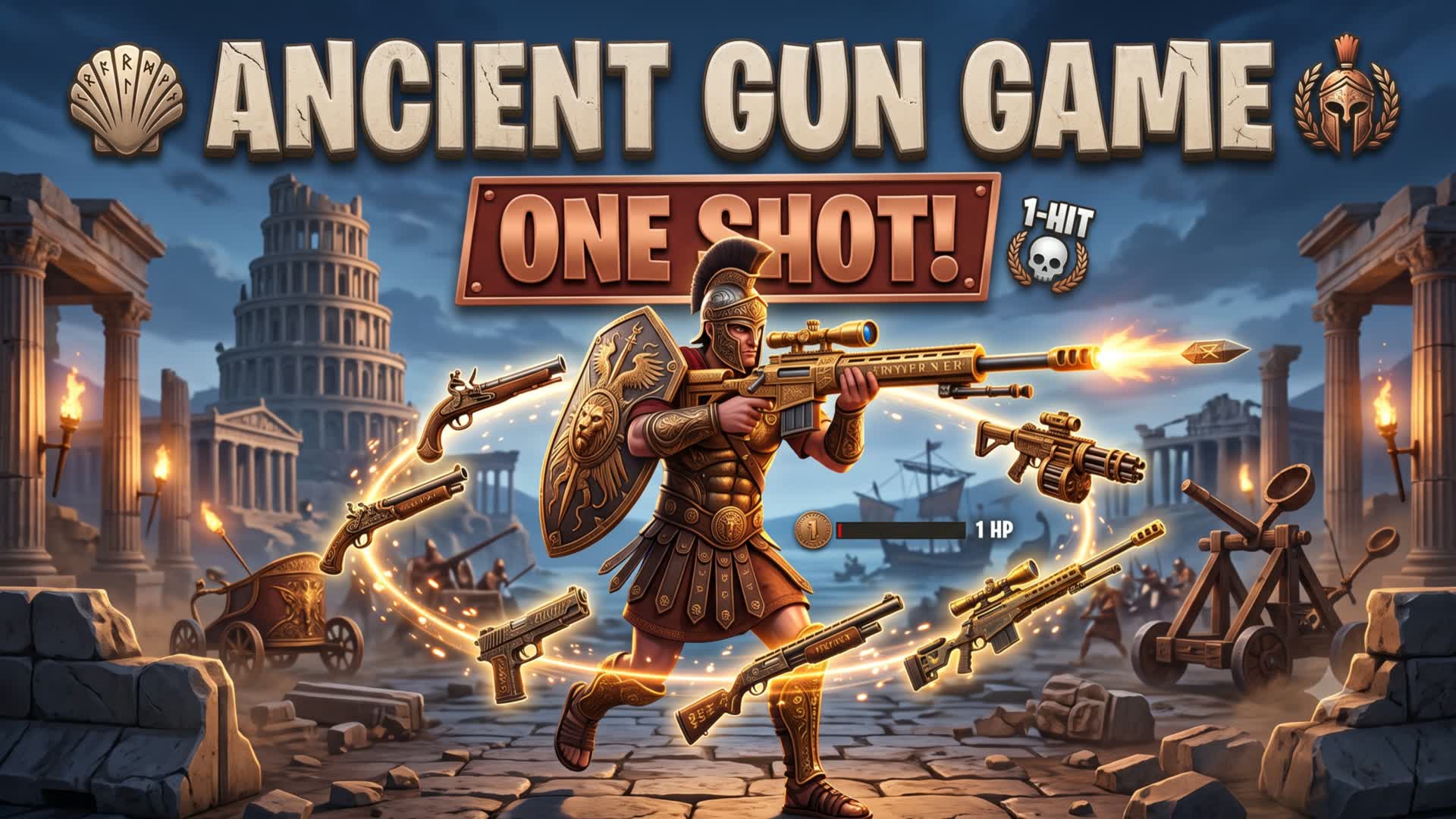 🏛️ Ancient Gun Game 🔫 — Fortnite Creative map