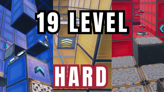 19 Level Hard 🔴 Parkour — Fortnite Creative map cover art
