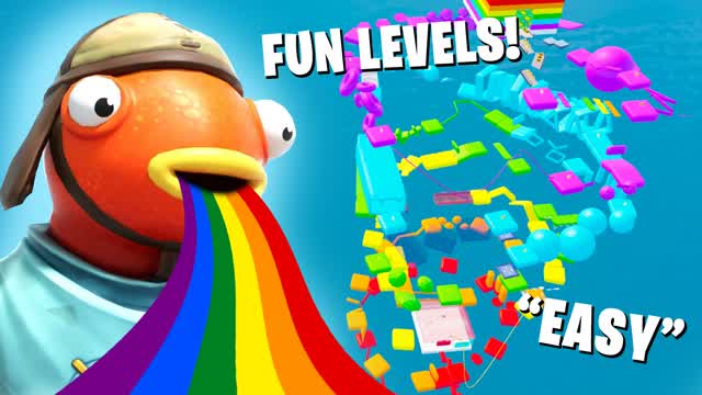 🌈 Rainbow Obby Parkour 🌈 — Fortnite Creative map cover art