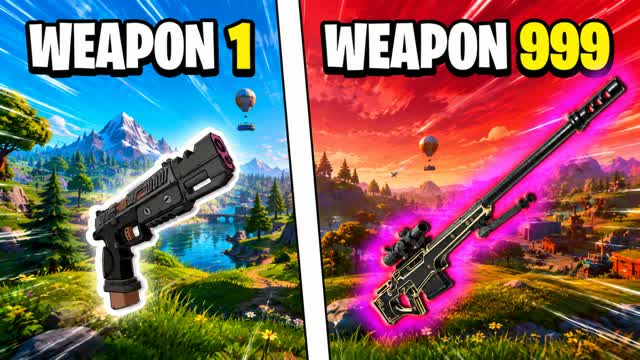 GUN GAME 🔫 SUMMER BIG SHOTS ☕ ONE SHOT — Fortnite Creative map cover art