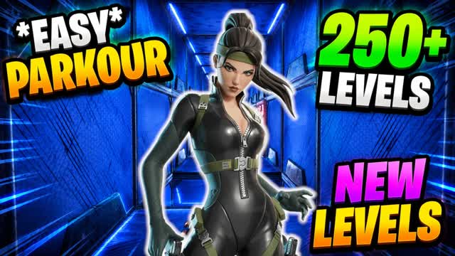 🔥 ¡NEW LEVELS! ✨ Easy Parkour 250+ — Fortnite Creative map cover art