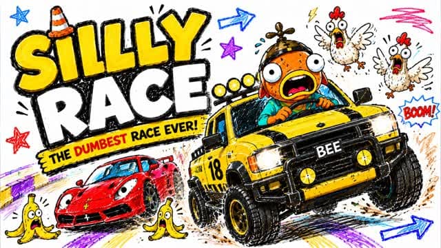 SILLY RACE: The Dumbest Race Ever 😂 — Fortnite Creative map cover art