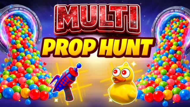 MULTI PROP HUNT – 4 WORLDS — Fortnite Creative map cover art