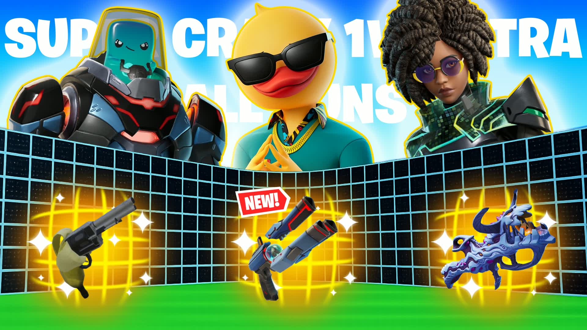 SUPER CRAZY ULTRA FFA 1V1 ALL GUNS — Fortnite Creative map