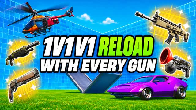 1V1V1 RELOAD WITH EVERY GUN🔥 — Fortnite Creative map cover art