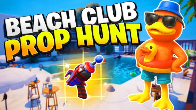 BEACH CLUB 🏝️ PROP HUNT — Fortnite Creative map cover art