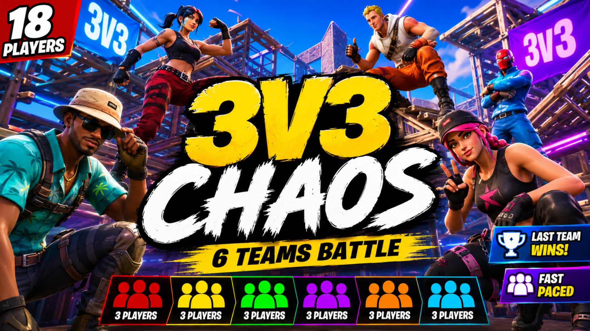 CHAOS 3V3 🏆 — Fortnite Creative map