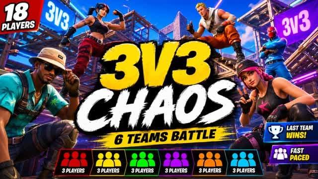 CHAOS 3V3 🏆 — Fortnite Creative map cover art