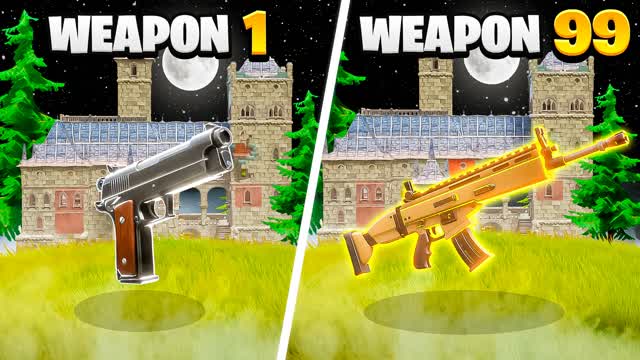 SCARY GUN GAME 👻 — Fortnite Creative map cover art