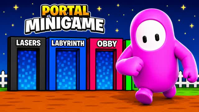 🌈FALL GUYS PORTAL MINIGAMES — Fortnite Creative map